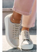 Dámské Textilní Tenisky Na Platformě Big Star RR274465 Béžové Dámské Textilní Tenisky Na Platformě Big Star RR274465 Béžové