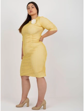 LK SK 506721 šaty.69 tmavě žlutá