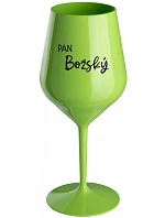 PAN BOŽSKÝ  - zelená nerozbitná sklenice na víno 470 ml