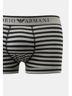 Pánské boxerky 2Pack 111210 4R542 černé/proužek - Emporio Armani