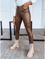 Dámské kožené kalhoty TOURMALIN tmavě hnědé FashionStreet UY1718