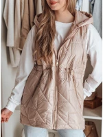 Dámská přechodná prošívaná vesta OLINVIA růžová FashionStreet TY4885