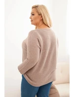 Dámský svetr plus size s lodičkovým výstřihem fango