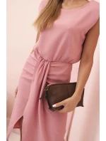 Dámská pruhovaná bavlněná šaty s V výstřihem a knoflíky tmavě mátová Dámská pruhovaná bavlněná šaty s V výstřihem a knoflíky tmavě mátová