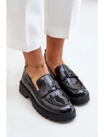 Lakované Dámské Mokasíny Vinceza 62187 Černé Lakované Dámské Mokasíny Vinceza 62187 Černé
