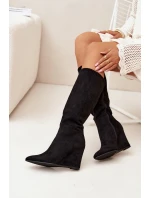 Zateplené Dámské Kozáky Na Platformě Černé Rosina