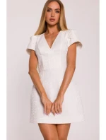 M882 Žakárové mini šaty - krémové M882 Žakárové mini šaty - krémové