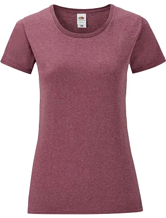 Fruit of the Loom Lady-Fit Iconic 150 T Dámské tričko 16.1432 heather burgundy Fruit of the Loom Lady-Fit Iconic 150 T Dámské tričko 16.1432 heather burgundy