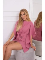 Oversize netopýří šaty tmavě růžové