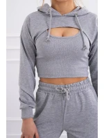 3dílná bavlněná souprava šedá 3dílná bavlněná souprava šedá