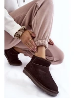 Dámské semišové nízké boty do sněhu Hněde Shelie Dámské semišové nízké boty do sněhu Hněde Shelie