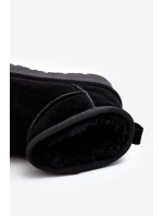 Módní semišové nízké sněhule Černá Nucca Módní semišové nízké sněhule Černá Nucca