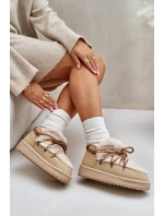 Nízké Sněhule Na Platformě S Kožešinou D.Franklin Béžové DFSH370011