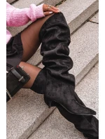 Nazouvací dámské kozačky na jehlovém podpatku černé Ysolienne Nazouvací dámské kozačky na jehlovém podpatku černé Ysolienne