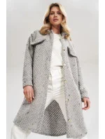 Dámský kabát M808 šedý - Figl