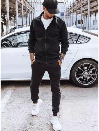 Pánská zateplená tepláková souprava černá FashionStreet AX0607