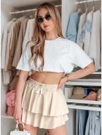 FALBELA mini sukně s volánem světle béžová FashionStreet CY0497