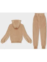 Dámská velurová souprava v barvě nude s kapucí (8C1175-160) Dámská velurová souprava v barvě nude s kapucí (8C1175-160)