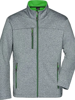 Daiber JN 1148 Pánská 2-vrstvá melanžová softshell bunda 02.1148 dark melange/green