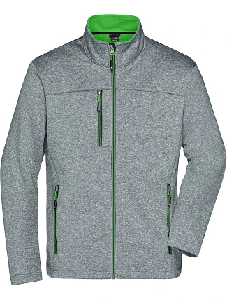 Daiber JN 1148 Pánská 2-vrstvá melanžová softshell bunda 02.1148 dark melange/green Daiber JN 1148 Pánská 2-vrstvá melanžová softshell bunda 02.1148 dark melange/green