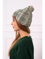 Fleecová čepice Zoja K306 ecru+green Fleecová čepice Zoja K306 ecru+green