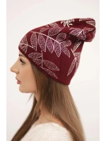 Dámská zimní čepice z vlny s dvojitým ohrnovacím lemem K426 oranžová