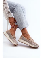 Dámské semišové mokasíny D&A TW210 Beige