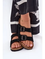 Semišové Dámské Sandały S Přezkami Big Star RR274A390 Černé