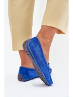 Dámské Velurové Mokasíny Kobaltové Lenvie