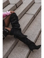 Nazouvací dámské kozačky na jehlovém podpatku černé Ysolienne Nazouvací dámské kozačky na jehlovém podpatku černé Ysolienne