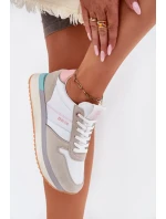 Dámské semišové tenisky Big Star HI-POLY SYSTEM – béžovo-bílé