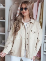 Dámská oversize džínová bunda JUSTDEM béžová FashionStreet TY4908