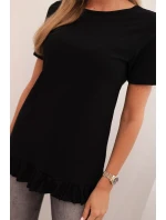 Dámská blůza s volánem dole černá Dámská blůza s volánem dole černá