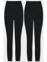Černé dámské legíny s ozdobnými švy (54460)