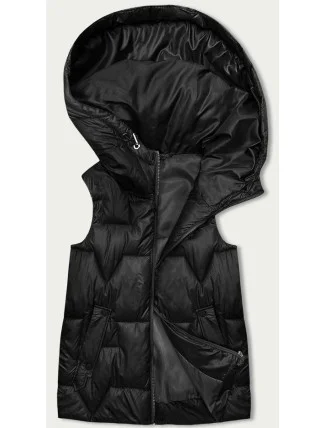 Černá dámská vesta s kapucí (B8171-1) Černá dámská vesta s kapucí (B8171-1)