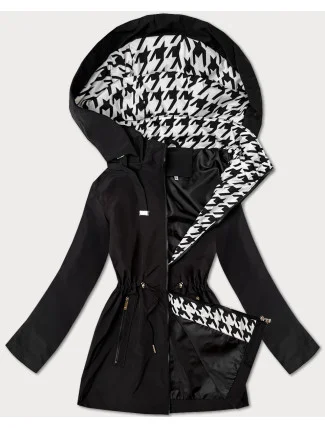 Tenká černá dámská bunda s ozdobnou podšívkou J Style (16M9252-392) Tenká černá dámská bunda s ozdobnou podšívkou J Style (16M9252-392)