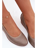 Dámské polobotky na platformě Vinceza 58629 tmavě béžové