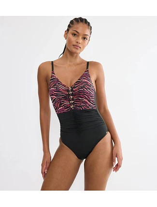 Dámské jednodílné plavky Summer Wild OP 01 - Brown - hnědé M004 - TRIUMPH