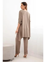 Komplet halenka + kalhoty s přívěskem mocca Komplet halenka + kalhoty s přívěskem mocca