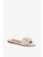 Dámské ploché s ozdobou bílé Grelora