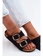 Dámské pantofle na korkové podrážce s řemínky Lee Cooper LCW-26-35-4455L Černé