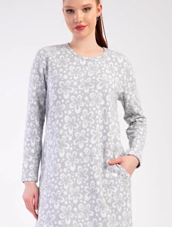 Dámské domácí šaty s dlouhým rukávem Flowers