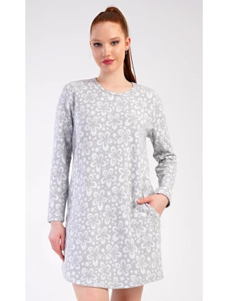 Dámské domácí šaty s dlouhým rukávem Flowers Dámské domácí šaty s dlouhým rukávem Flowers