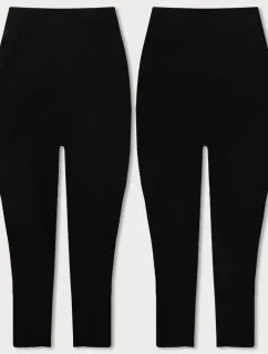 Černé bavlněné 3/4 legíny (YW01045-A1)