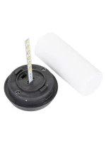 DANCING FLAMES SOLAR LAMP 12 LED SMD 7,5x7,5x46,5 cm šedá