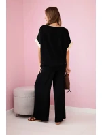 Viskózový komplet se zlatým lemováním černý Viskózový komplet se zlatým lemováním černý