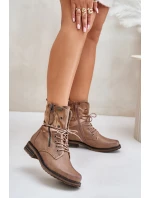 Dámské boty pracovní zateplené na zip tmavě béžové Liletta