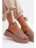 Dámské sandály na platformě tmavě béžové Liorisse