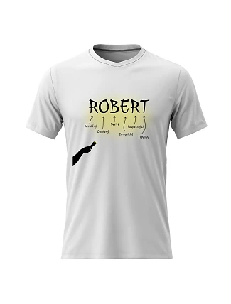 Pánské bavlněné tričko s potiskem - VLASTNOSTI - ROBERT - bílé