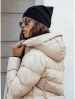 Dámská prošívaná zimní bunda s kapucí MENSI béžová FashionStreet TY4585